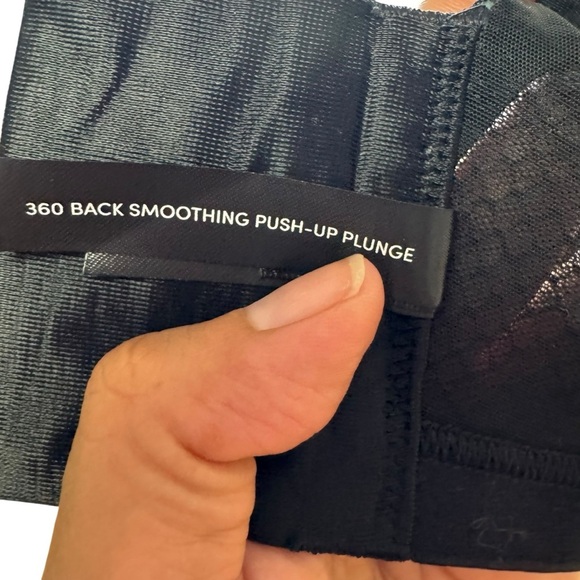 Torrid Curve 360 Back Smoothing Push-Up Plunge Bra Plus Size 46F Black Polka Dot - Picture 8 of 11